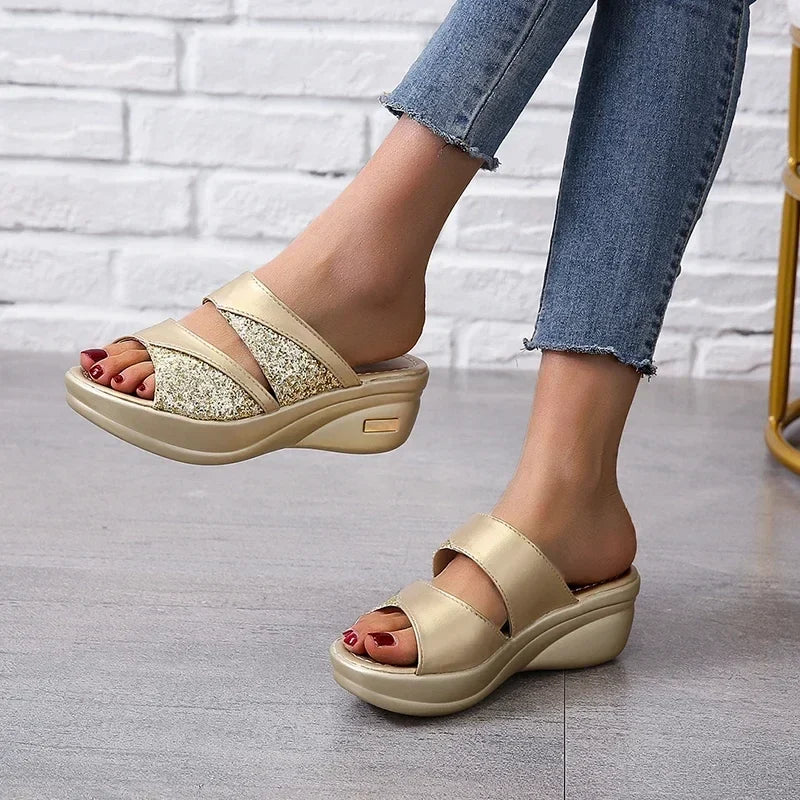 Thérèse Glitter Wedge Sandalen