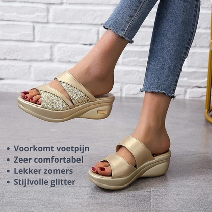 Thérèse Glitter Wedge Sandalen