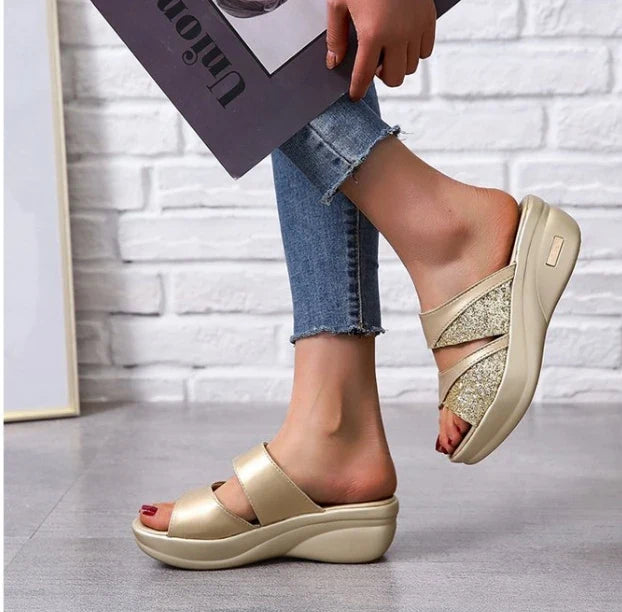 Thérèse Glitter Wedge Sandalen