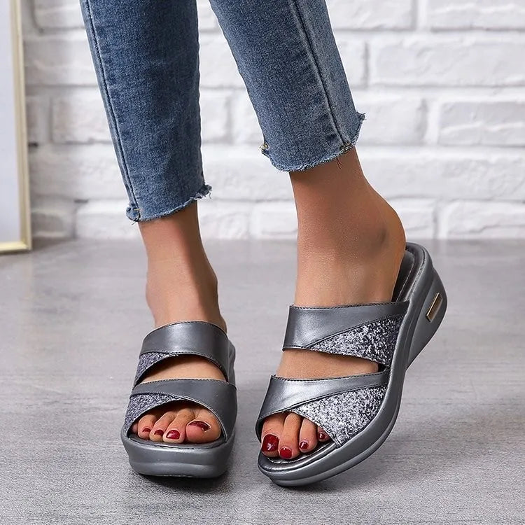 Thérèse Glitter Wedge Sandalen