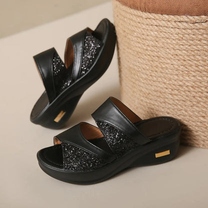 Thérèse Glitter Wedge Sandalen